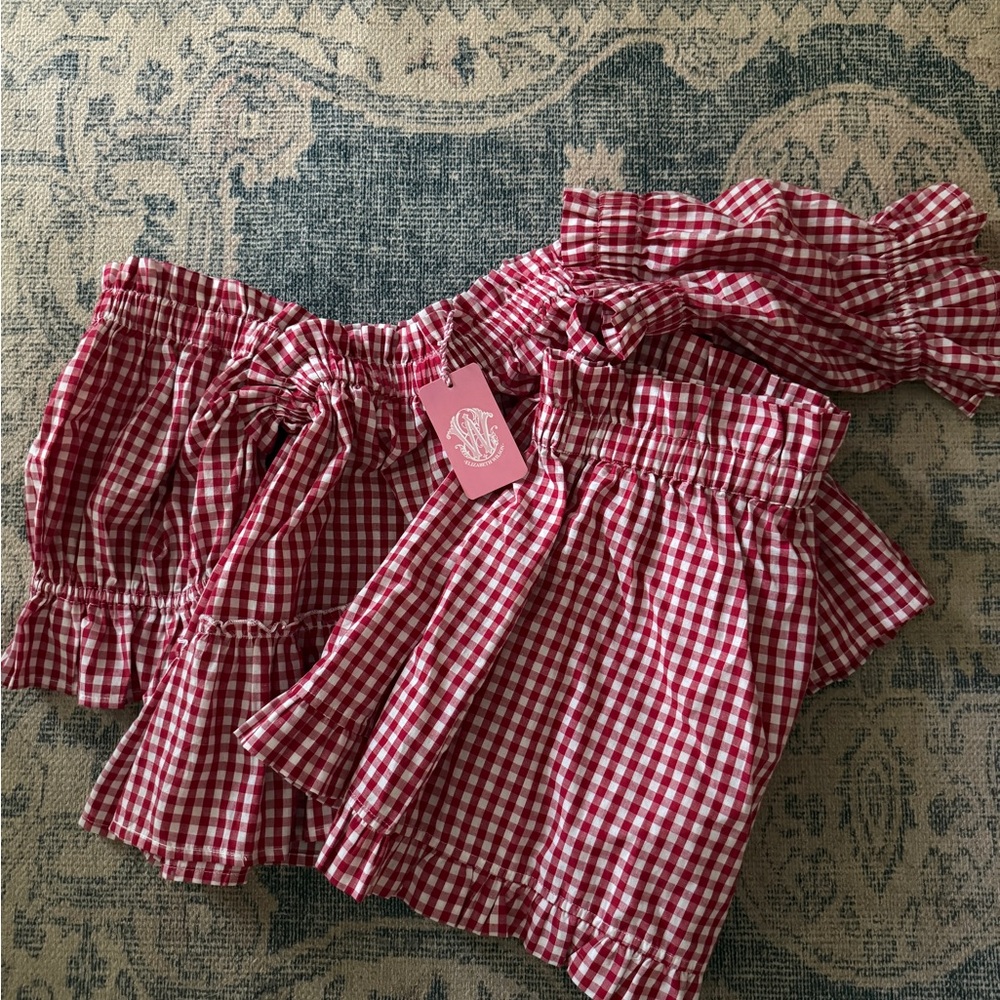 Elizabeth Wilson Designs Women's Red Gingham Polly Set